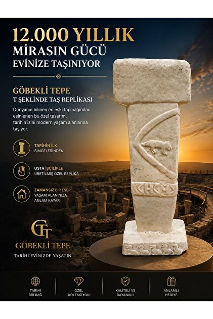 Göbeklitepe Arkeolojik T Sütunu Antik Ev ve Ofis Dekorasyonu