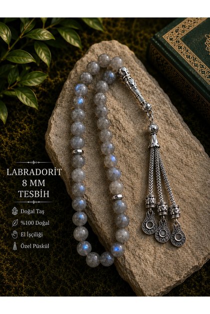 Father's Day Labradorite Prayer Beads 33 Pieces 8 mm