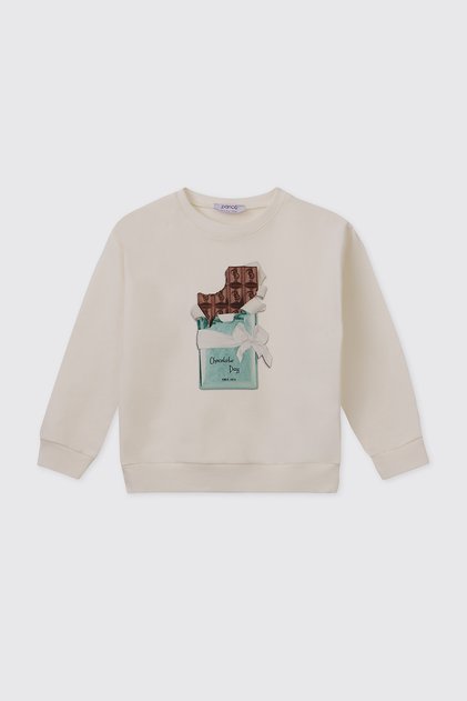 Baby Girl Ecru Sweatshirt
