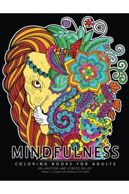 Mindfulness Coloring Book for Adults : صفحات تلوين مريحة للبالغين تضم زهور وحيوانات وماندالات