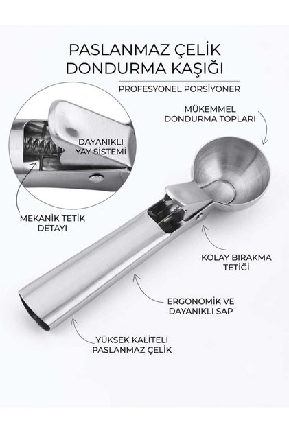 Stainless Steel Ice Cream Scoop, Press-Release Mechanism Ice Cream Scoop, Cookie Dough Portioner, Professional Kitchen Tools.