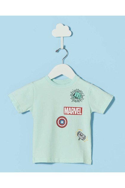Infant Boys Mint Green Marvel Hulk Graphic T-Shirt