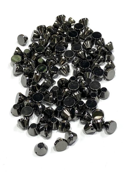 Küt Burun Konik Spike Süs Dikme | 10 mm Taban 8 mm Yükseklik | 100 Adet antrasit