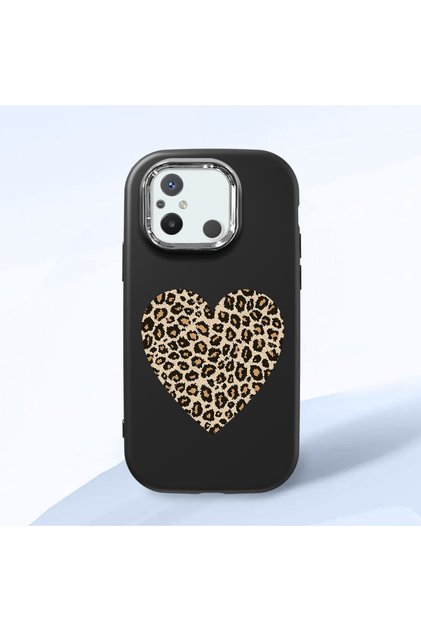 Redmi 12C Compatible Case Camera Protector Black Silicone Couple Phone Case Heart Pattern