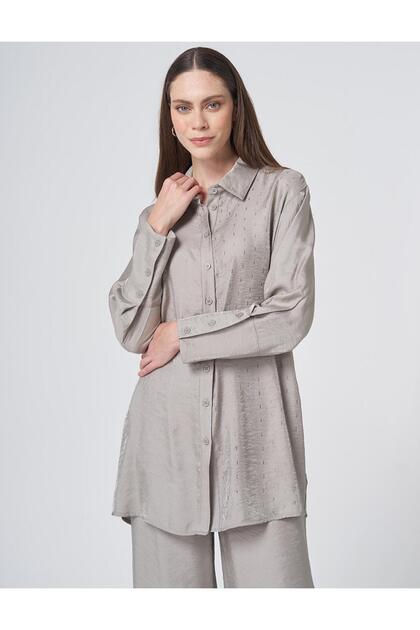 Hotfix Printed Modal Suit Dark Mink