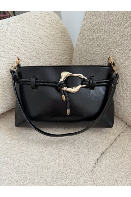 Gold Buckle Detailed Hand and Shoulder Women's Bag