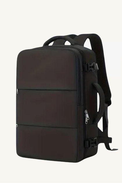 Travel Backpack Çok Bölmeli Kabin Boy Siyah Seyahat Sırt Çantası | Uçak İçi Uyumlu | Su Geçirmez - Laptop Bölmeli