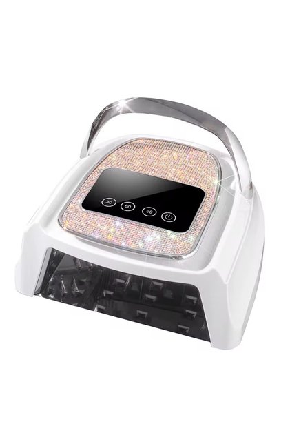 TAŞINABİLİR ŞARJ EDİLEBİLİR UV LED TIRNAK LAMBASI HIZLI KURUTMA PASLANMAZ ÇELİK TABAN KÖPÜKLÜ ELMAS TASARIM 120 W EV SALON KULLANIMI