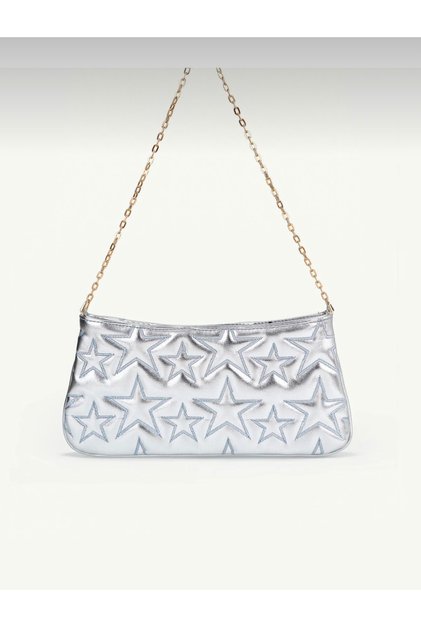 Lupin Women's Star Embroidered Chain Strap Shoulder Bag