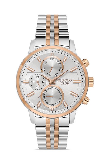 Jg Polo Steel Bracelet Rose/ Metallic Men's Wristwatch + Bracelet Gift