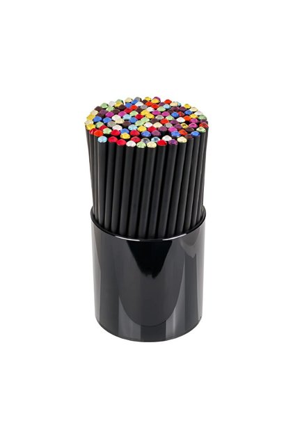 Creion grafit Diamant KS2604, HB, corp rotund negru, acryl, cap diverse culori
