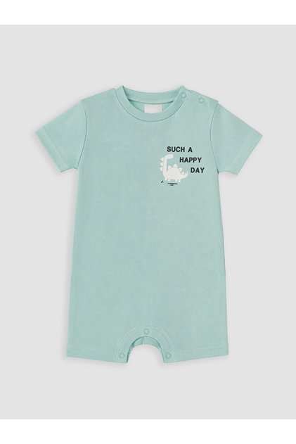 Green Baby Boy Short Sleeve Jumpsuit