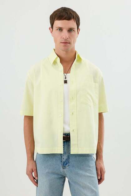 Yellow Boxy Fit Men's Shirt
