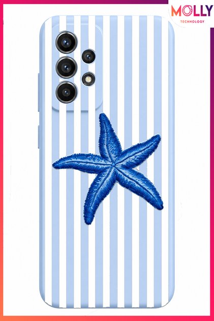 Baby Blue Sea Embroidery Patterned Silicone Case for Samsung Galaxy A23