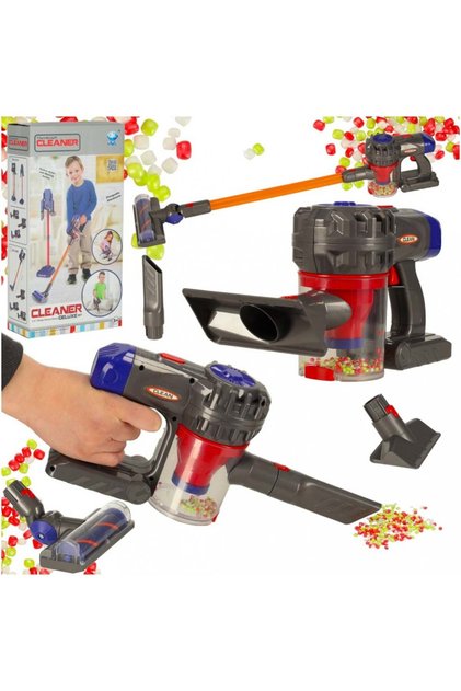 Aspirator vertical de jucarie pentru copii, Ikonka, model 3in1, design realist functional, fara fir,