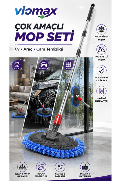 ムーブマックス120粒×6袋 Viomax Çok Amaçlı Mikrofiber Mop Seti | Ev, Araç ve Cam Temizleme