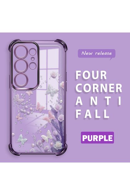 Samsung Galaxy S25 Ultra Compatible Transparent Back Four-Corner Reinforced Impact Protection Silicone Case