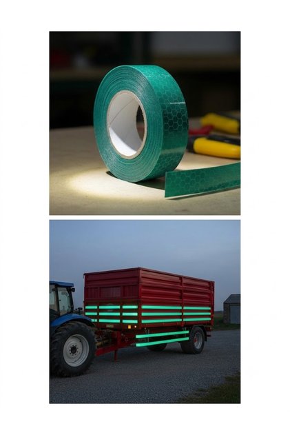 4 cm Width 10 Meters Length - for Decorative Purposes - Prismatic Honeycomb Patterned Green Reflective Strip Tape