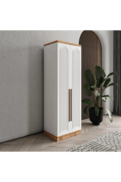 Rosa 2 Kapaklı Komple MDF Gardırop Yatak Odası Dolabı - Elbise Dolabı
