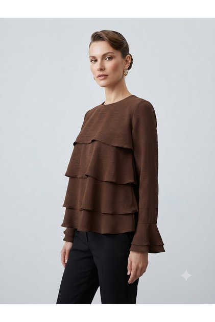 Basic Women's Ayrobin Ruffle Detailed Blouse
