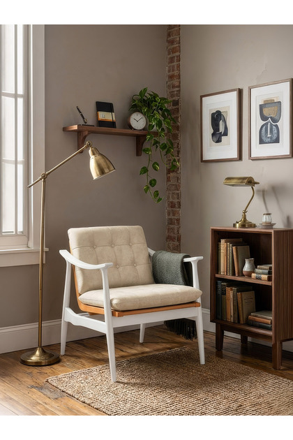 Legno Dual Kolçaklı Ahşap Berjer