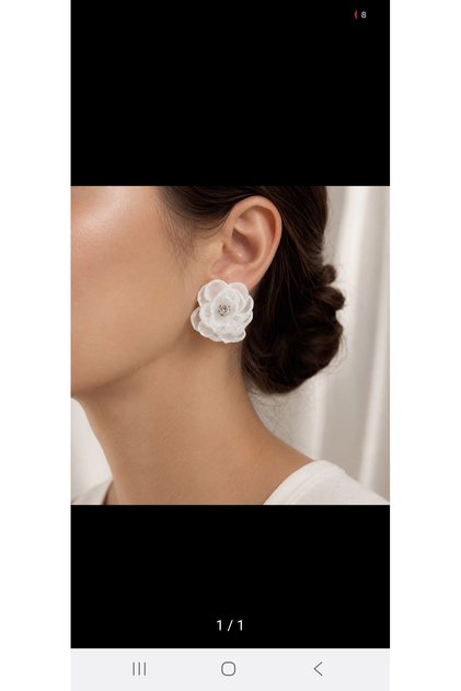 Clip-On Stone Flower Earrings – No Piercing Required Earrings for Kids and Women