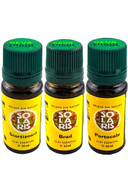 Set 3 uleiuri esentiale "Mirosul Craciunului", scortisoara, brad portocale, 3x10ml