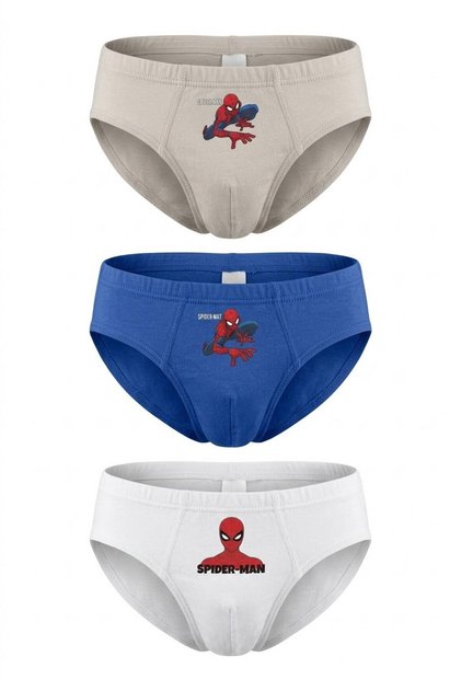 Licensed Spiderman Boys' Briefs 3-Pack Cotton Briefs Kids Underwear Superhero Underpants Gift Spiderman Briefs Pl22463-G