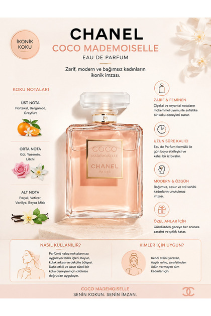 Chanel Coco Mademoiselle Kadınlar İçin Gül ve Yasemin Çiçeksi
