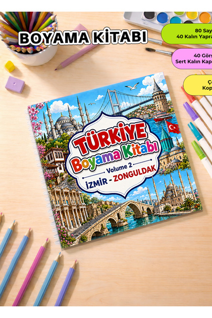 Turkey Volume 2 Coloring Book – 21X20 cm I 40 Visuals I for Children and Adults