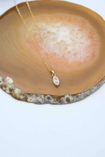 Spare Gold Color Zircon Necklace