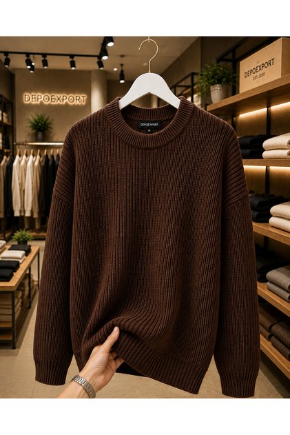 Men's Premium Oversize Soft Crew Neck Knit Sweater