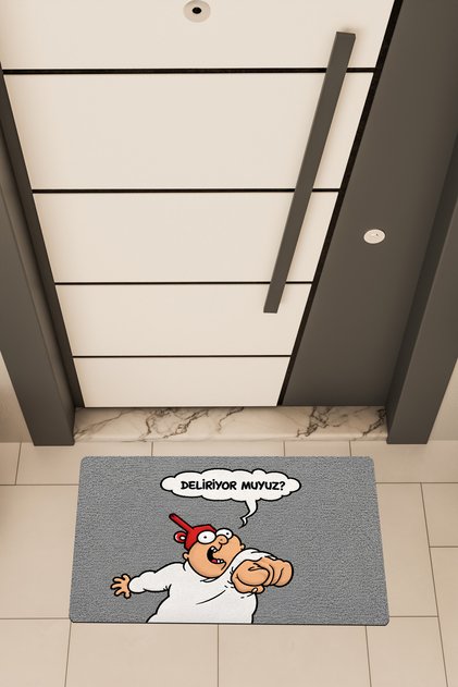 DEAS HOME, Dijital Baskı, Mizahi Karşılama, Deliriyor muyuz Temalı, Kapı Önü Paspası