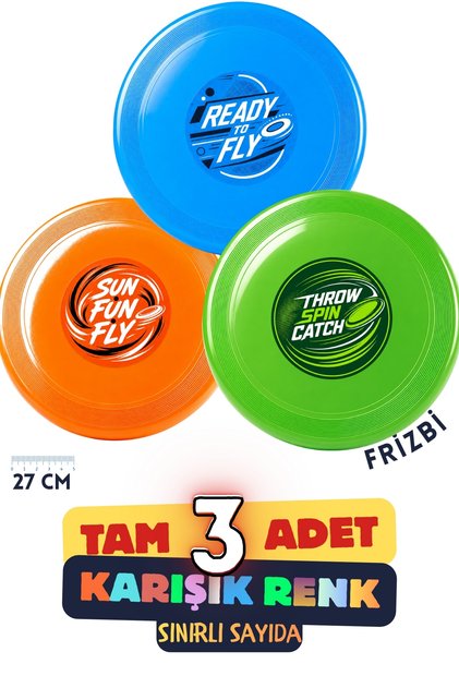 3'li 27 cm Profesyonel Frizbi Seti | Aerodinamik Uçan Disk | Dayanıklı | Dengeli Uçuş