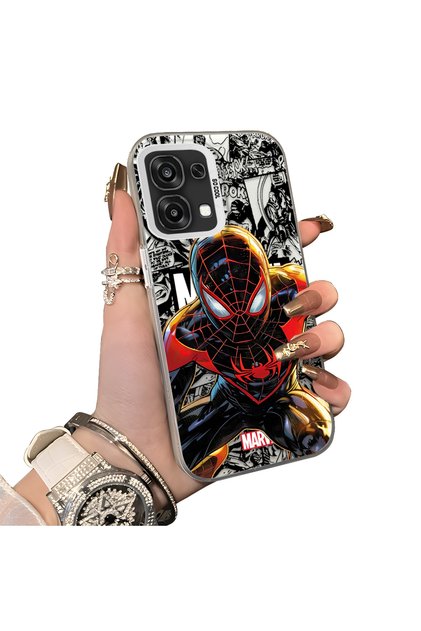 Oppo A6 Pro 4g Compatible Spiderman Patterned Silicone Edge Hard Back Case Couple Phone Case