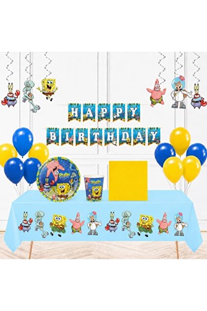 Sünger Bob Temalı 8 Kişilik Parti Seti