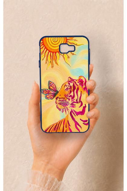 Samsung J7 Prime Compatible Tiger of the Sun Patterned Silicone Case