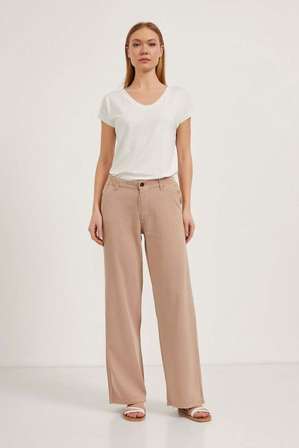 Elastic Waist Tensel Palazzo Trousers