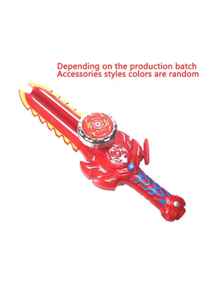 Red Random Color Kid Sword Launcher Led Spinning Top Toy Creative Hand Cranked Color Luminous Spinni
