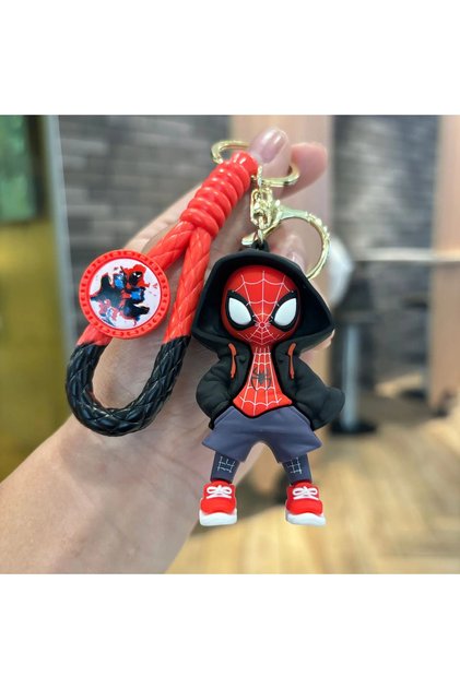 hei se Marvel Spider-Man Keychain Spiderman Action Figure Anime Keyring Backpack Schoolbag Pendant B