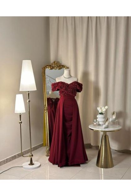فستان سهرة طويل 5176 ( لونين )