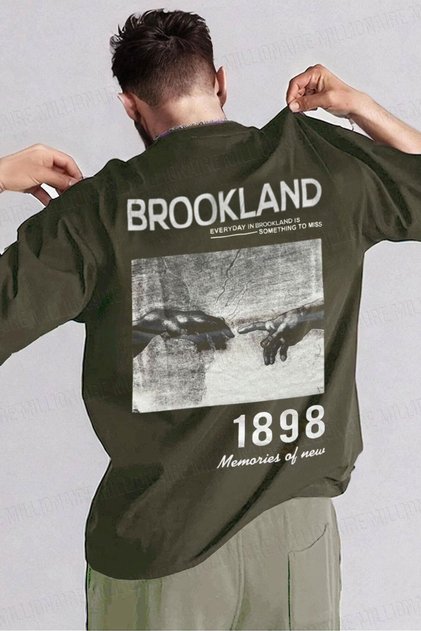 Men's 1898 Printed Khaki Oversize Salas T-Shirt