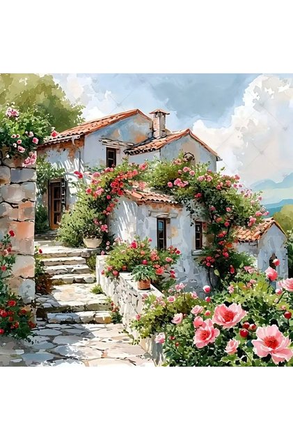 Full Round 20x20cm 4831 Evershine Full Diamond Painting House Landscape New Collection 5D DIY Diamon
