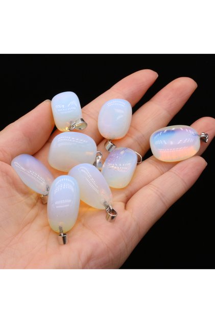 Opal 5Pcs Natural Stone Pendants Polished Lapis Lazuli Opal Quartz Irregular Charms for Jewelry Maki
