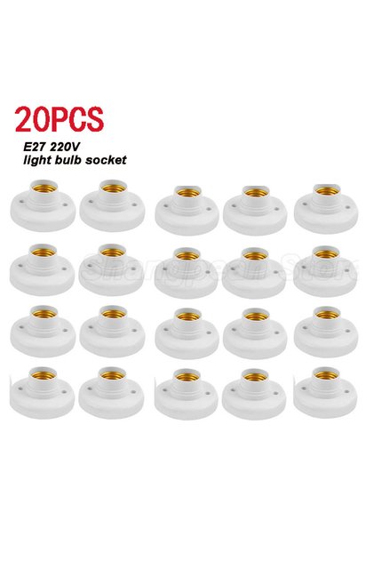 E27 20PCS 5-50pcs E27 Screw Cap Socket White Gold Ceiling Light Lamp Bulb Fixing Base Stand Light Bu