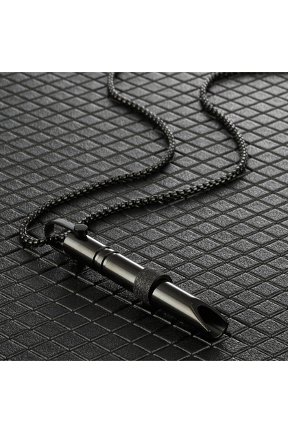 YA0875-3 Couple Stainless Steel Mindfulness Breathing Necklace for Women Men Anxiety Relief Pendant