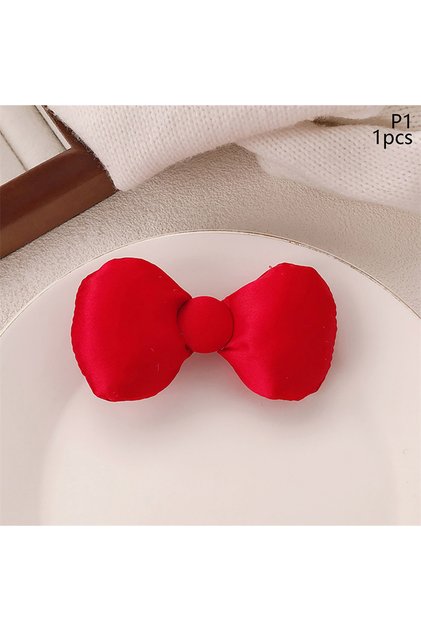 1pcs 1/5Pcs Large Size Red Bowknot Hair Clips Women Sweet Duck Bill Bangs Hairpins Girl Cotton Filli