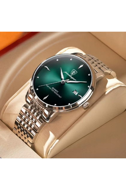 868 Silver Green S Luxury Sports Men Watch Waterproof Luminous Stainless Steel Date Wristwa