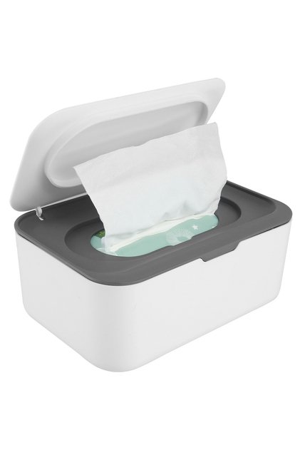 Light Grey Wet Tissue Box Paper Dispenser Portable with Lid Tissue Storage Box Holder Dustproof Bab