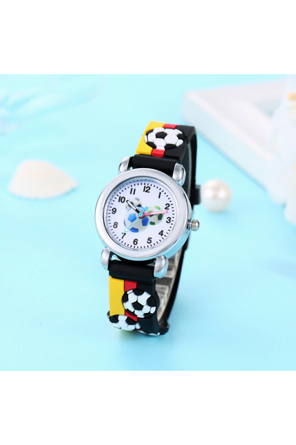 black Lovely Creative Cartoon Corlorful Kids Watch Gift For Boys Girls Sell Like Hot Cakes Cute Foot